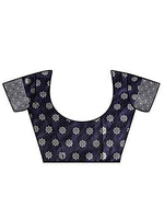 Thumbnail for Shiv Textiles Women's Dark Blue Jacquard Art Silk Saree