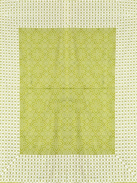 Thumbnail for Urban Magic Green & White Ethnic Motifs Cotton 104 TC Queen Bedsheet with 2 Pillow Covers - Distacart