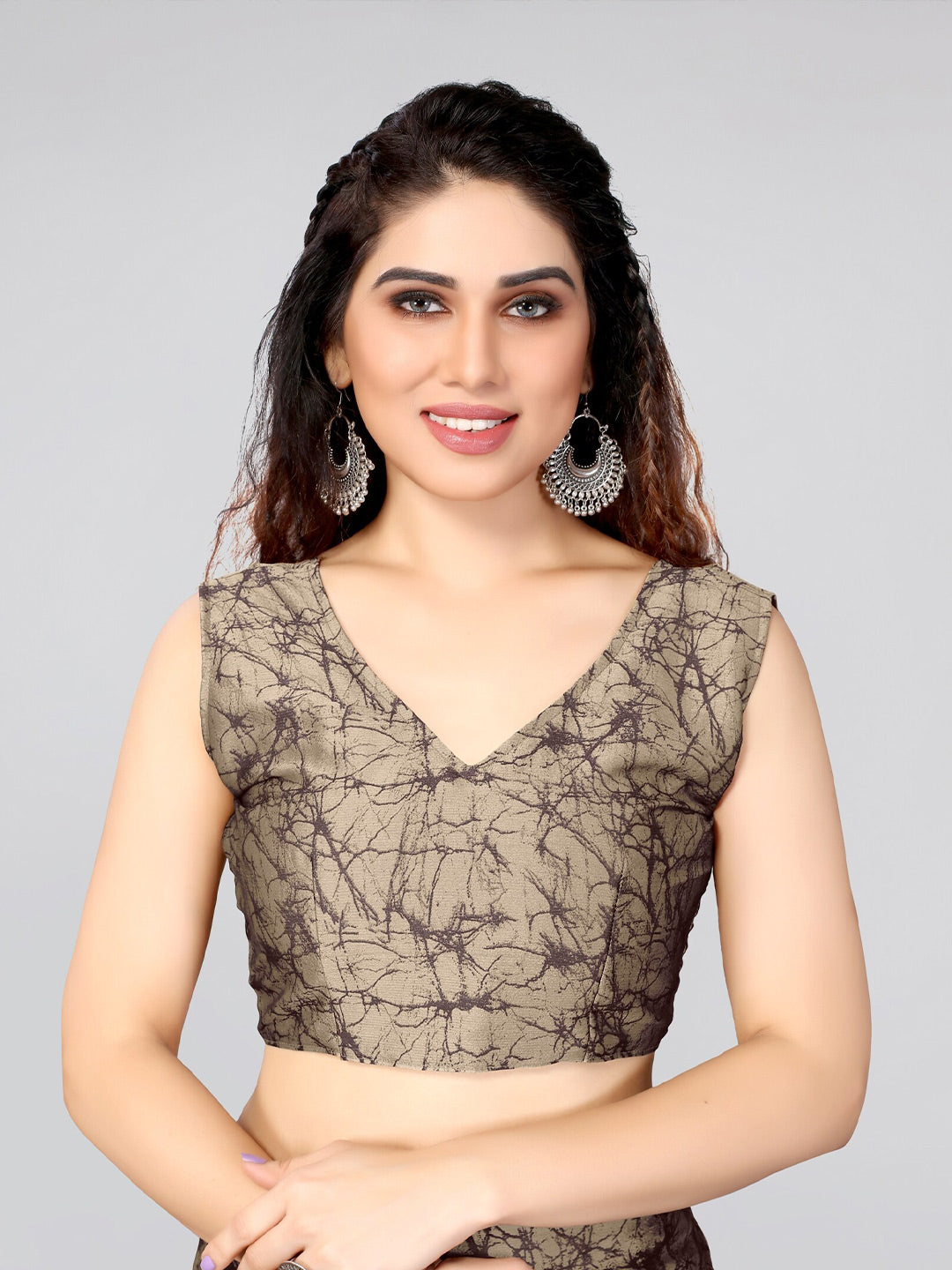 Kalini Women Brown & Beige Floral Saree - Distacart