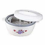 Thumbnail for Roti Plus Plastic Casserole with Lid - White & Grey Color Combination - Distacart