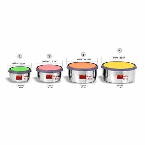 Stainless Steel Food Storage Airtight & Leak Proof - Set of 4 Containers - Distacart
