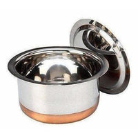 Thumbnail for Stainless Steel Patila Round Copper Bottom Container Ganj Tapeli with Lid - Distacart