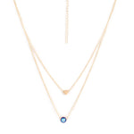 Thumbnail for Gold-Toned Alloy Heart & Evil Eye Necklace - The Pari - Distacart