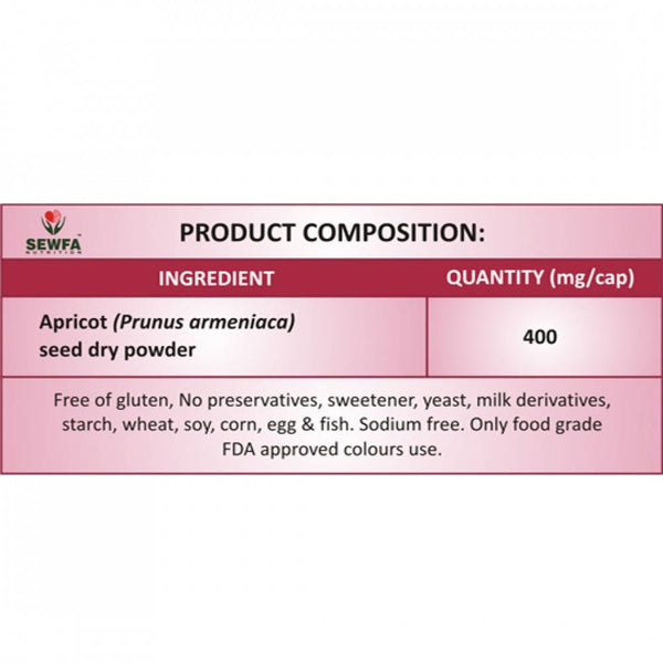 Sewfa Naturals Apricot Seed Powder Capsules - Distacart