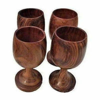 Thumbnail for Handmade Sheesham Wooden Glass - Set of 6 - Distacart