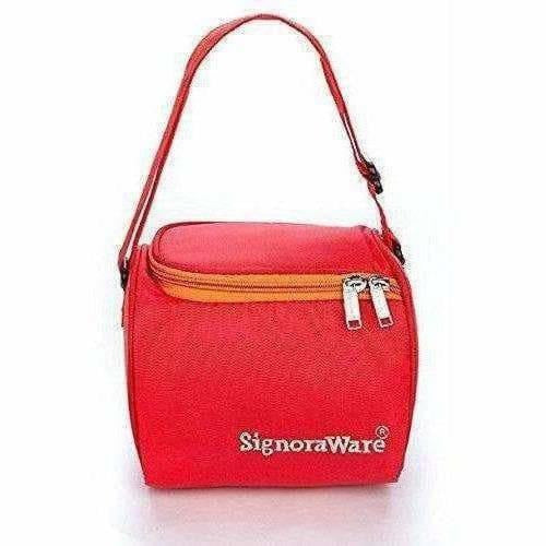 Signoraware Plastic Lunch Box Set with Bag Set, 5-Pieces, Red - Distacart