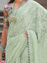Thumbnail for Saree Mall Floral Woven Design Pure Chiffon Sarees - Distacart