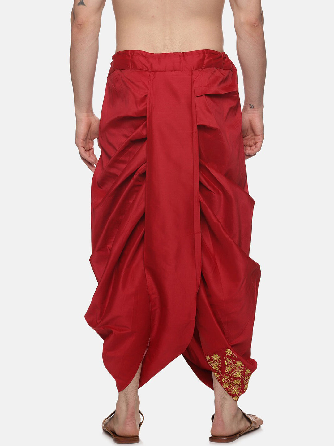 Sethukrishna Men Maroon Embroidered Dhoti Pant - Distacart