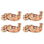 Thumbnail for Traditional Design Copper Thali Multi cuisine Dinnerware Set, 8 Pieces - Distacart