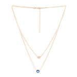 Thumbnail for Gold-Toned Alloy Heart & Evil Eye Necklace - The Pari - Distacart