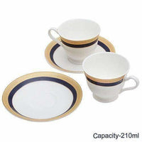 Thumbnail for Classical Golden Border Cup Set with Saucer, Set of 12, 200ml - Distacart