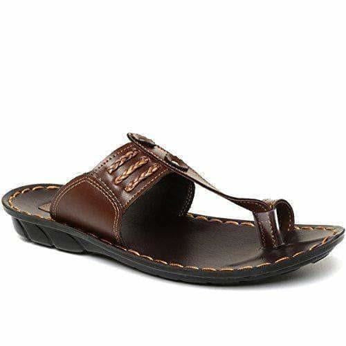 Men's Brown Flip-Flops - Distacart