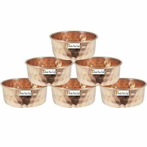 Pure Copper Serving Bowl - Dinner Bowl - Set Of 6 - Distacart