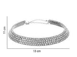 Thumbnail for Silver-Toned Alloy Rhinestones Studded Choker Necklace - The Pari - Distacart