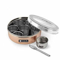 Thumbnail for Stainless Steel and Copper Silver Spice Box and German Bowl Set of 3 - Distacart