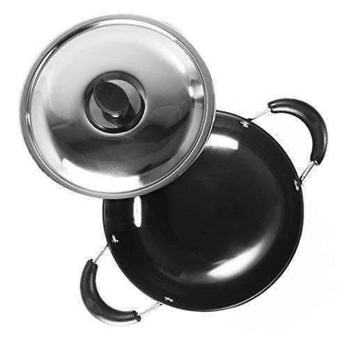 Hard Anodised Deep Kadhai With Stainless Steel Lid - Distacart