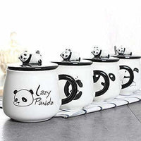 Thumbnail for Panda Ceramic Mug with Ceramic Lid and Spoon(Random Design)-300 ML (Pack of 1) - Distacart