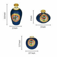 Thumbnail for Hand-Painted Home Decorative Miniature Small Pots Set ( Set of 3 Mini Pots) - Distacart
