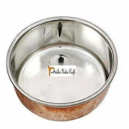 Handmade Steel Copper Serving Bowl and Spoon Set - Distacart