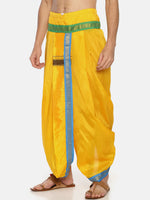 Thumbnail for Sethukrishna Yellow Solid Double Layer Readymade Dhoti Pant - Distacart