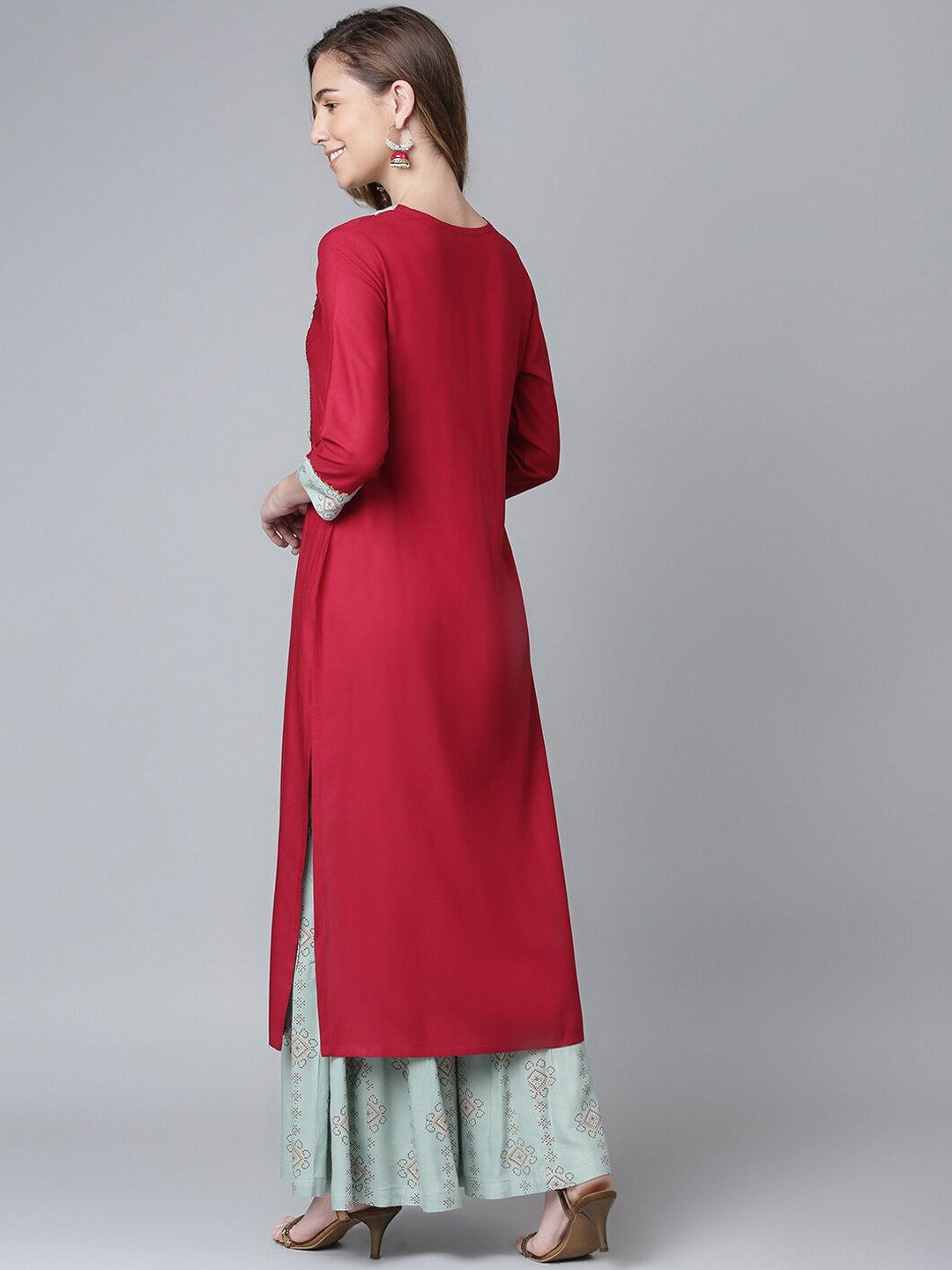 Khushal K Women Ethnic Motifs Yoke Design Kurta with Sharara - Distacart