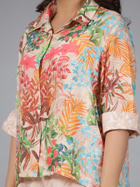 Thumbnail for Juniper Women Peach Muslin Printed Clothing Set - Distacart