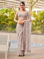 Thumbnail for Tikhi Imli Embroidered Net Heavy Work Saree - Distacart