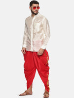 Thumbnail for Sethukrishna Men Red Solid Dhoti Pant - Distacart