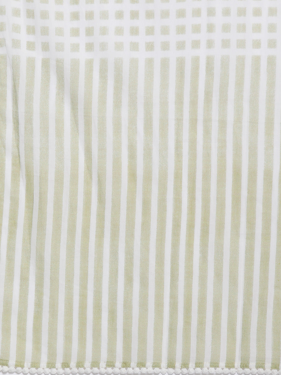 Biba Women Green & White Striped Kurta with Palazzos & Dupatta - Distacart