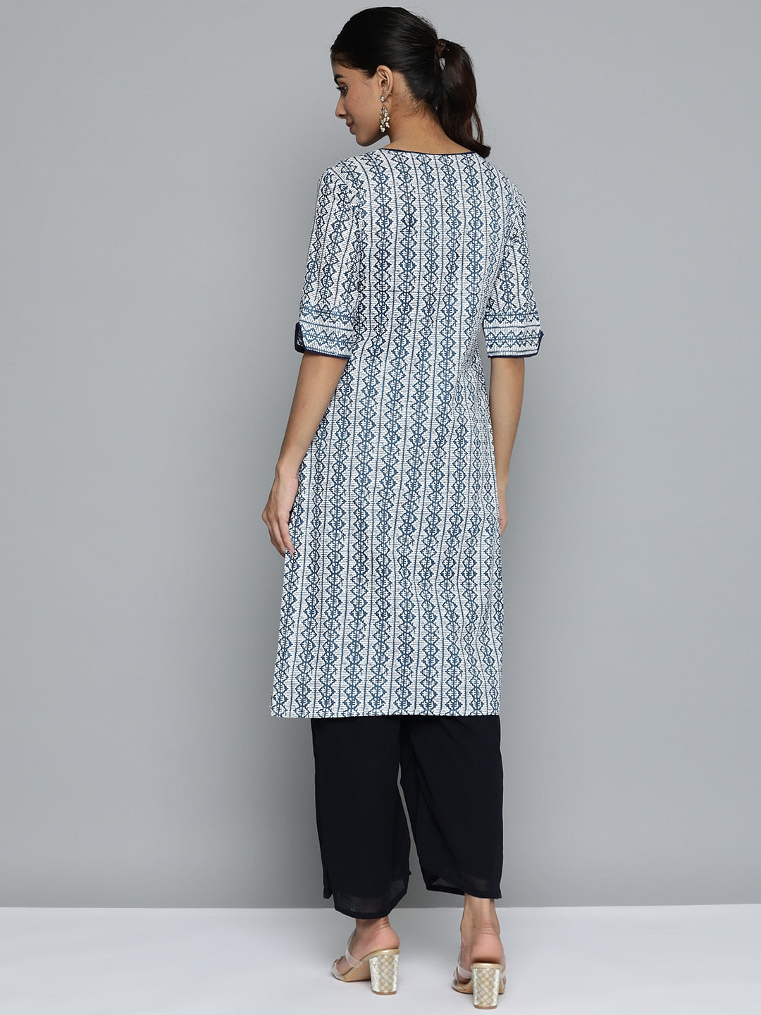 HERE&NOW Printed Wrap Designed Layered Kurta - Distacart