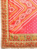 Thumbnail for Mitera Bandhani Gotta Patti Pure Chiffon Saree - Distacart