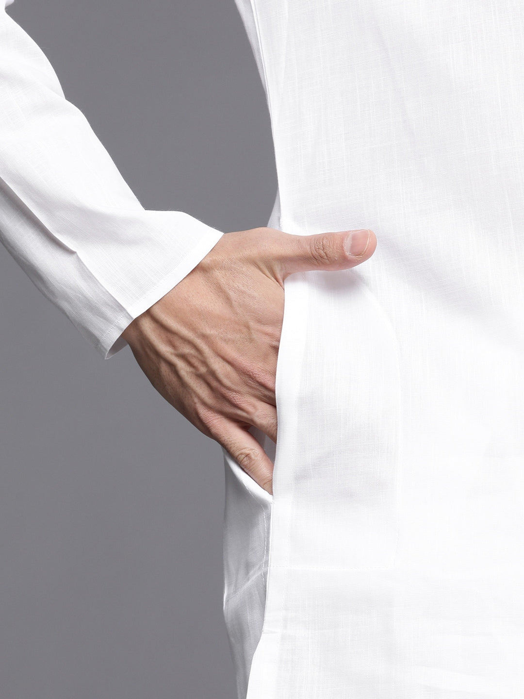 Manyavar Men White Solid Kurta with Pyjamas - Distacart