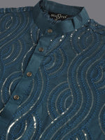 Thumbnail for Sojanya Ethnic Motifs Embroidered Sequinned Pure Cotton Kurta - Distacart