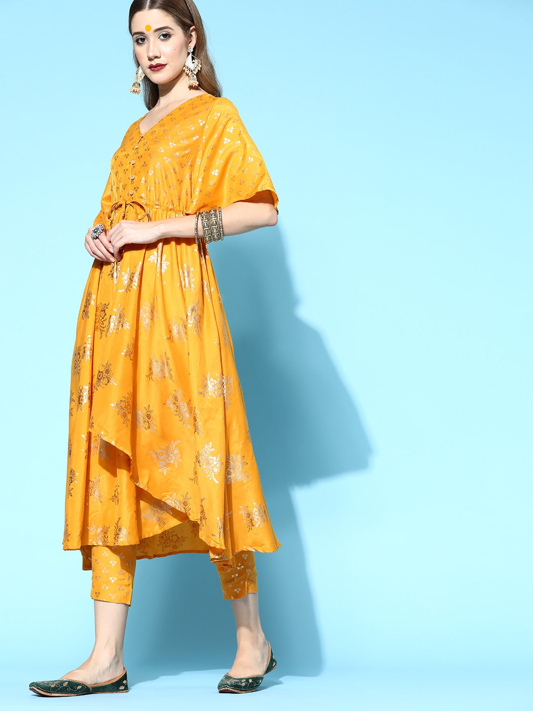 Sangria Ethnic Motifs Polyester Kurta Sets - Distacart