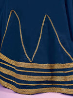 Thumbnail for Myra Navy Blue Georgette Embroidered Designer Lehenga - Distacart