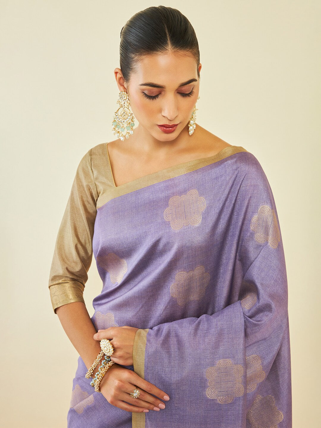 Soch Silk Blend Tussar Saree - Distacart