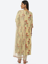 Thumbnail for Biba Women Floral Printed Kurta with Trousers & Dupatta - Distacart