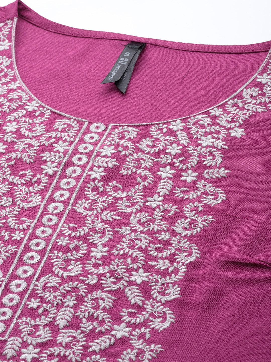 HERE&NOW Ethnic Motifs Embroidered Kurta with Trousers & Dupatta - Distacart