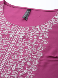 Thumbnail for HERE&NOW Ethnic Motifs Embroidered Kurta with Trousers & Dupatta - Distacart