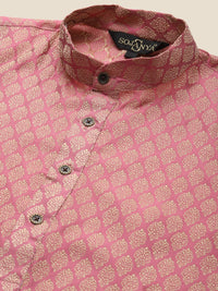 Thumbnail for Sojanya Ethnic Motif Woven Design Mandarin Collar Straight Kurta With Churidar - Distacart