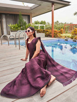 Thumbnail for Tikhi Imli Woven Design Embellished Sequinned Saree With Tassles - Distacart