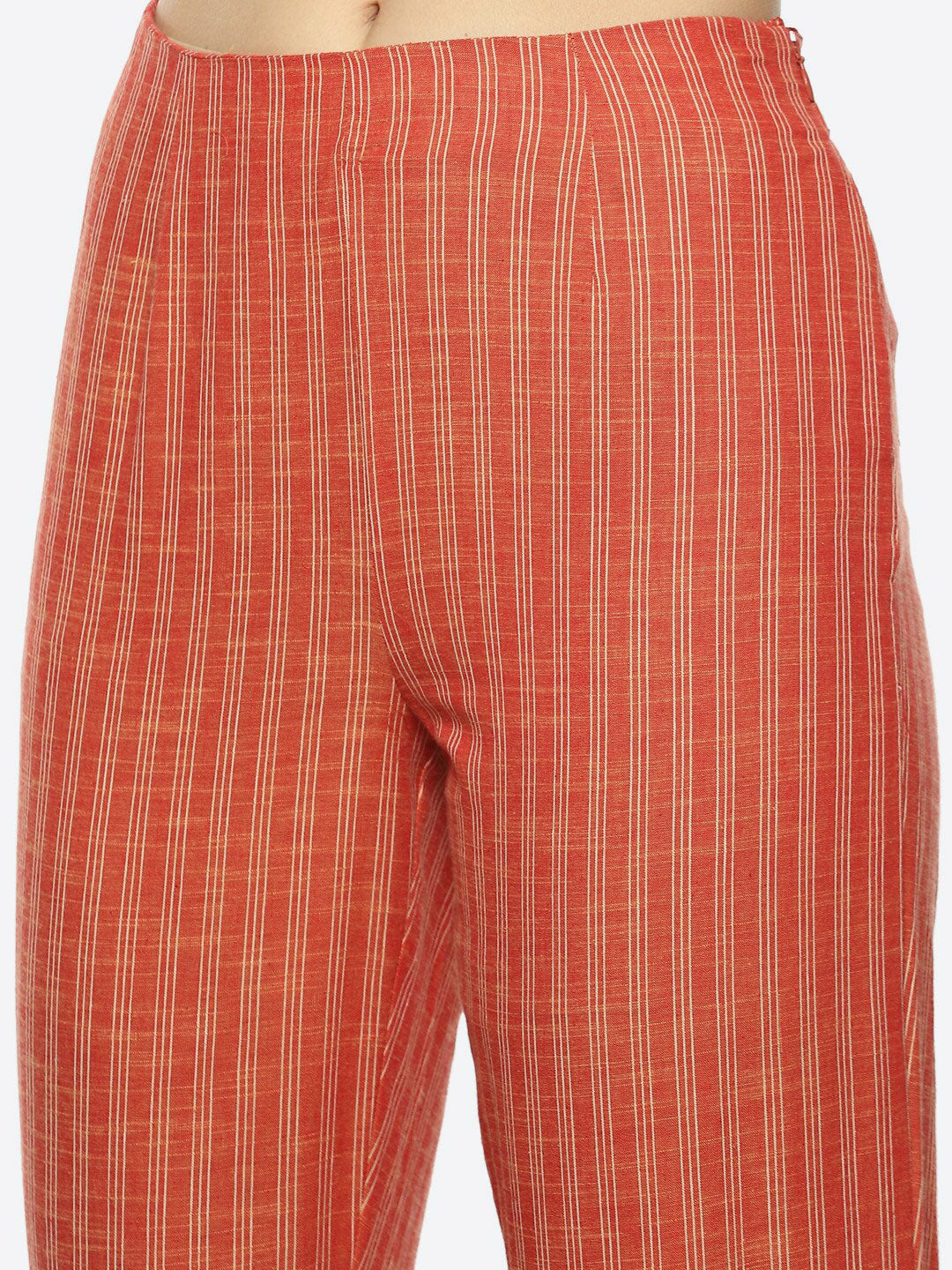 Biba Notch Neck Pleated Kurta with Trousers - Distacart