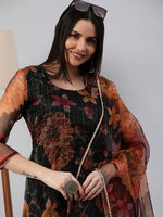 Thumbnail for Kalini Floral Printed Anarkali Kurta with Trousers & With Dupatta - Distacart