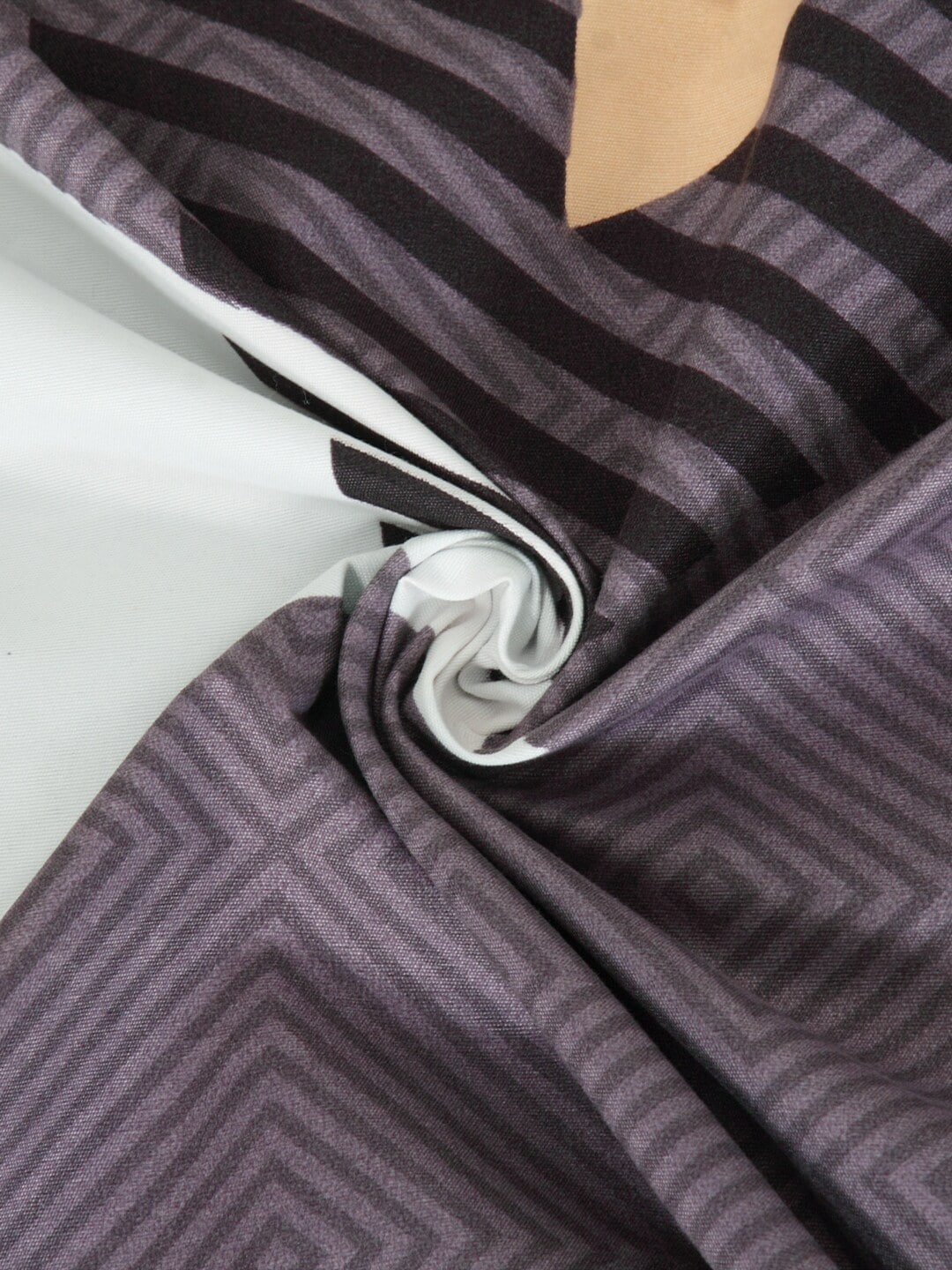 KLOTTHE Purple Geometric 210 TC Cotton Bedsheet with Pillow Covers - Distacart