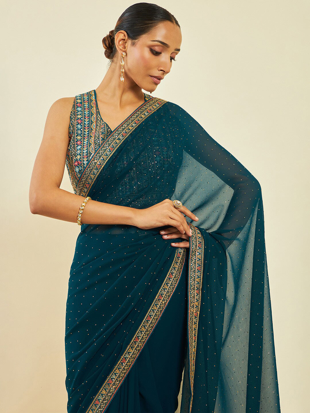 Soch Embellished Beads and Stones Saree - Distacart