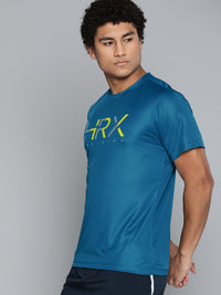 Thumbnail for HRX By Hrithik Roshan Training Men Blue Beast Rapid-Dry Brand Carrier T-shirt - Distacart
