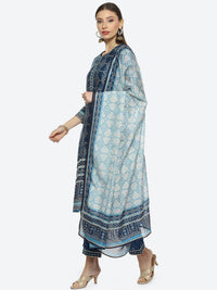 Thumbnail for Biba Women Ethnic Motifs Printed Kurta with Trousers & Dupatta - Distacart