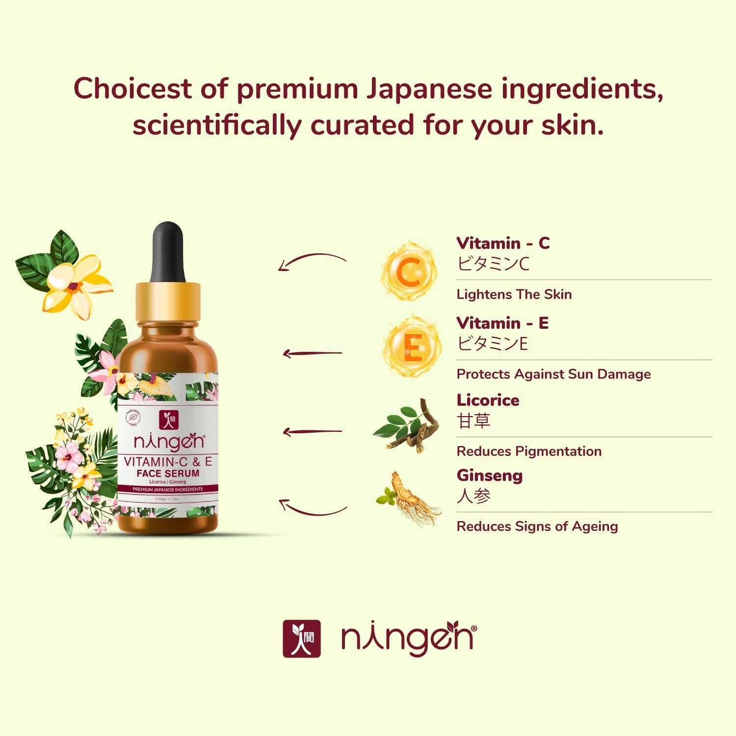 Ningen Vitamin C & E Face Serum - Distacart