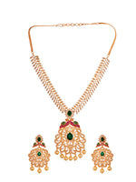 Thumbnail for Saraf RS Jewellery Women Gold and Green Gold-Plated Jewellery Set - Distacart