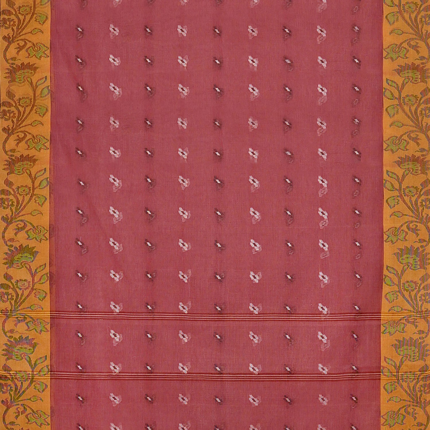 Exclusive Collection 100% Pure Cotton Mauve Tant Saree With Hand Weaving Work - Distacart